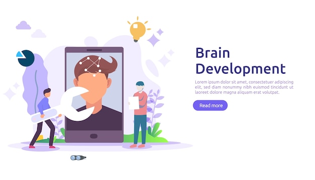 Illustration flat design of thinking creative