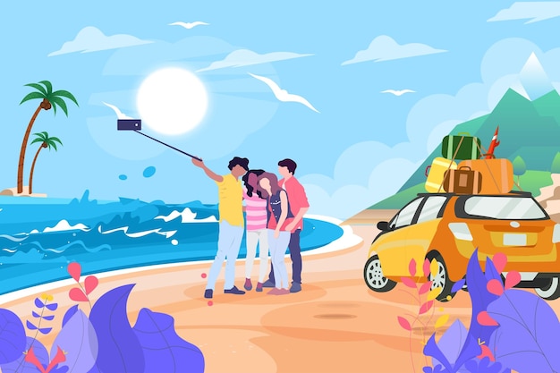 illustration flat design traveling