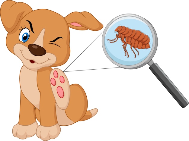 Illustration of flea Infested Dog