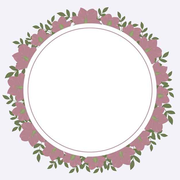 illustration of a floral round frame with flowers Frame for text suitable for postcard wedding