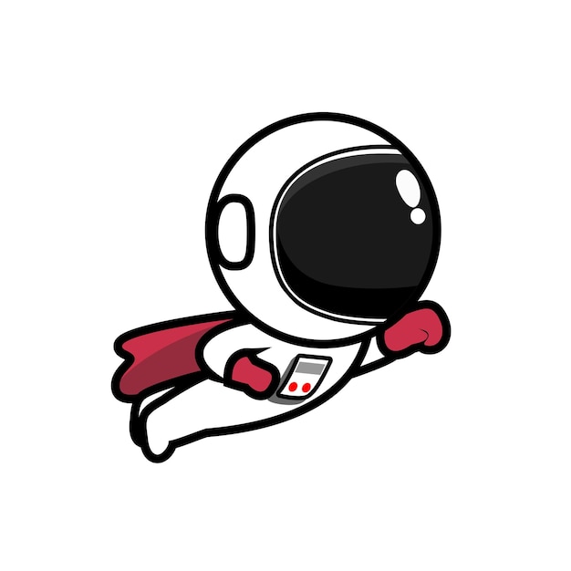 Illustration of flying astronaut vector design