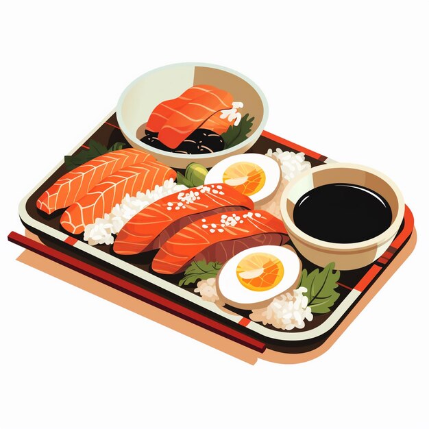 Vector illustration food japanese asian japan vector asia cuisine design sushi meal cartoon res