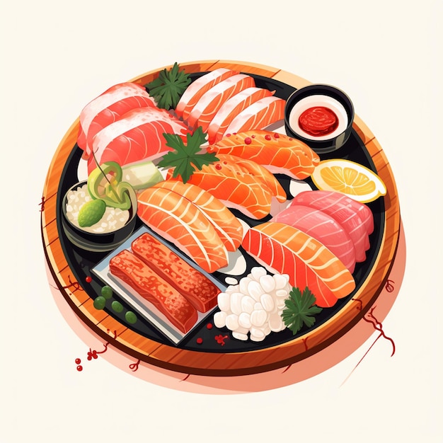 Vector illustration food japanese asian japan vector asia cuisine design sushi meal cartoon res