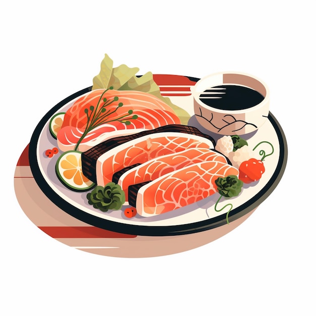 illustration food japanese asian japan vector asia cuisine design sushi meal cartoon res