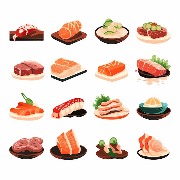 illustration food japanese asian japan vector asia cuisine design sushi meal cartoon res