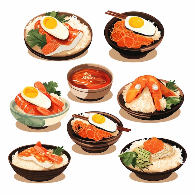 illustration food japanese asian japan vector asia cuisine design sushi meal cartoon res