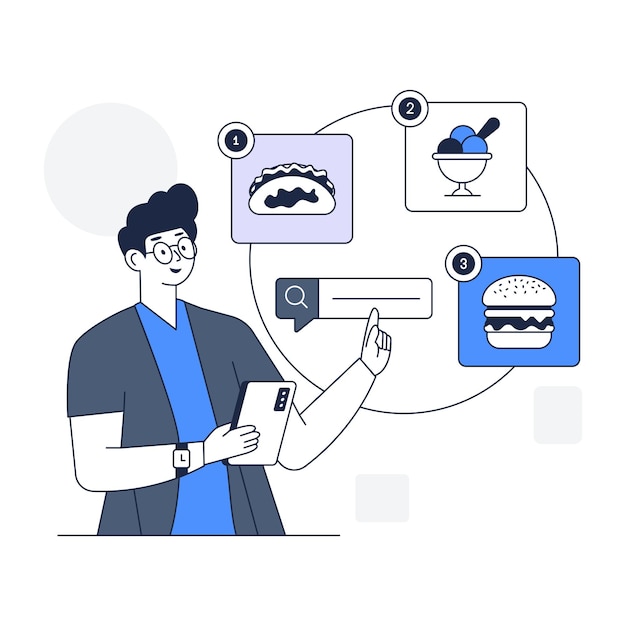 An illustration of food order linear vector