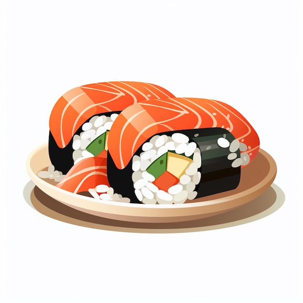 illustration food seafood sushi vector rice japanese fish menu restaurant salmon asian c