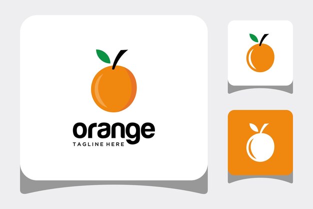 Illustration of fresh orange fruit logo vector sign template