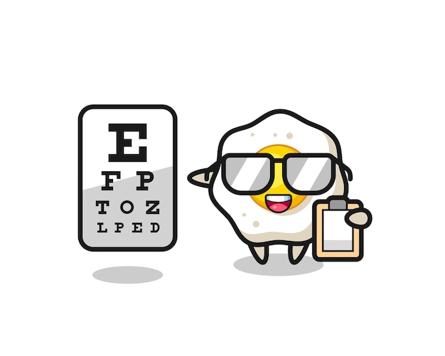 Illustration of fried egg mascot as an ophthalmology