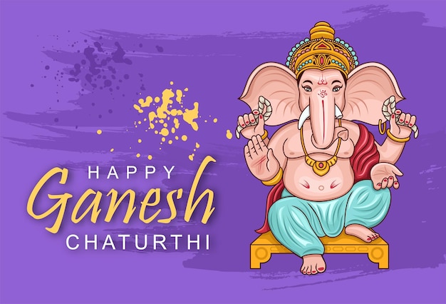 Illustration of Ganesh Chaturthi the Hindu god Ganesha