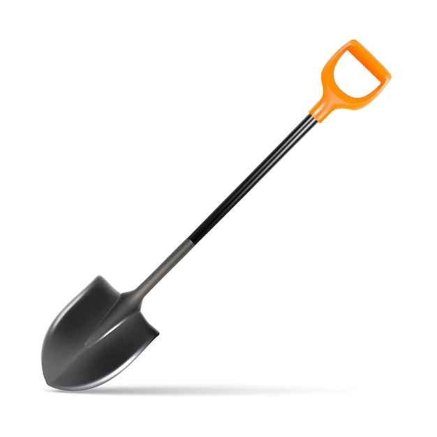  illustration garden spade with orange handle.