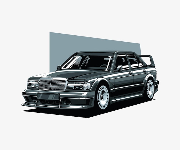 Illustration of a German high performance sedan