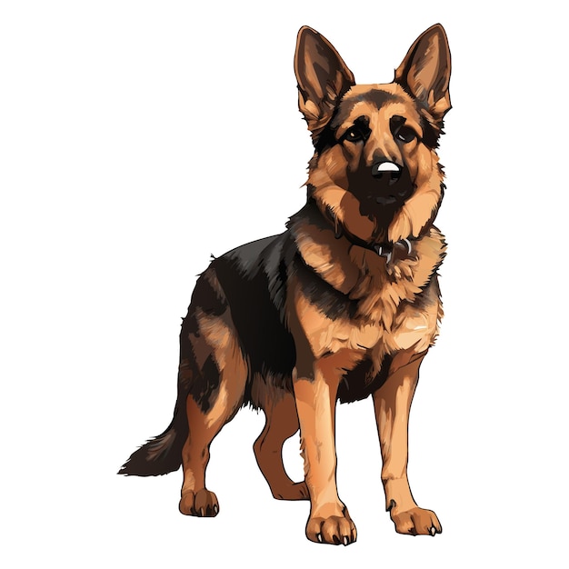 Vector illustration of a german shepherd dog