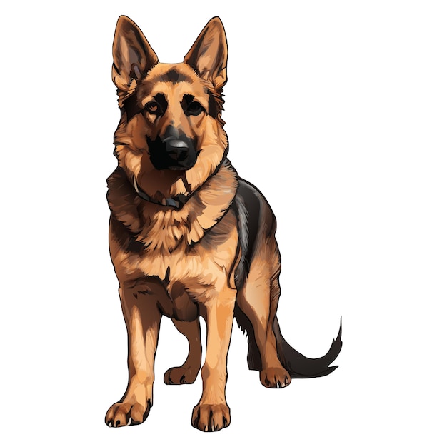 Vector illustration of a german shepherd dog