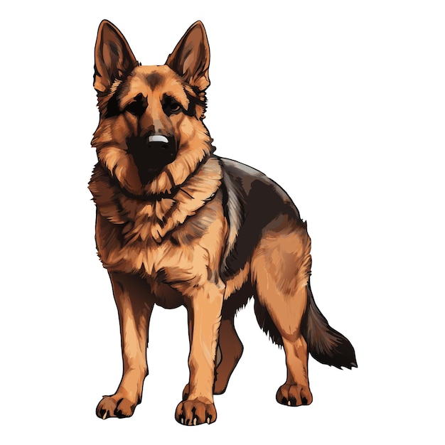 Vector illustration of a german shepherd dog