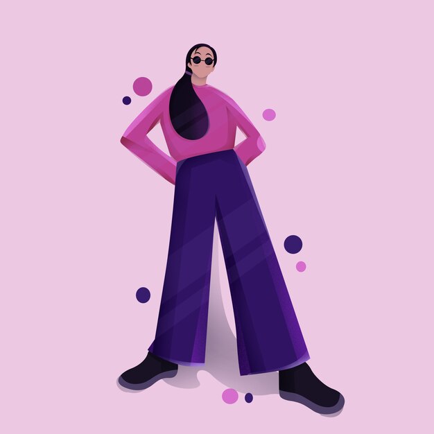 Vector illustration of a girl posing