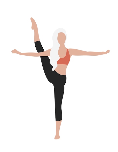 Illustration of a girl in a yoga pose