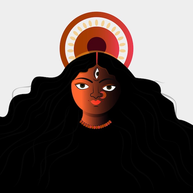 Illustration of Goddess Kali puja celebration.