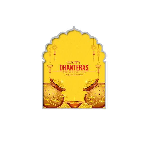 illustration of Gold coin in pot for Dhanteras celebration-Happy Dhanteras. web page, poster and ban