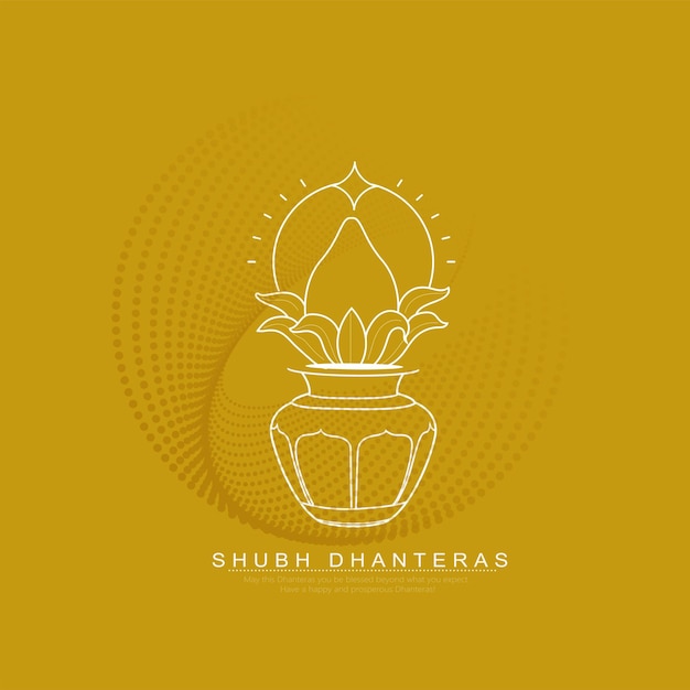 illustration of Gold coin in pot, footprints for Dhanteras celebration