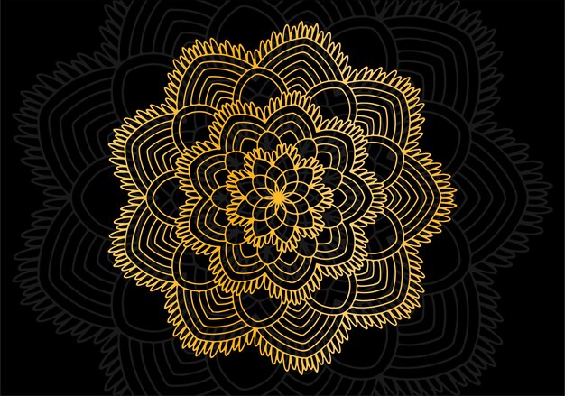 illustration of golden mandala pattern