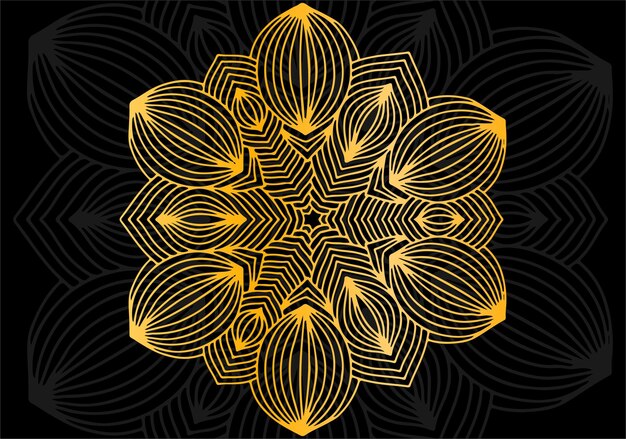 illustration of golden mandala pattern