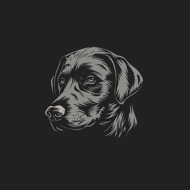 Vector illustration of a golden retriever dogs head