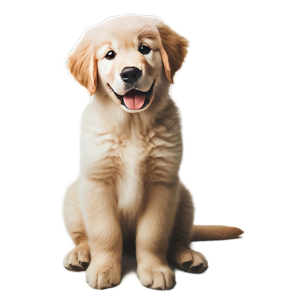 Vector illustration of a golden retriever puppy