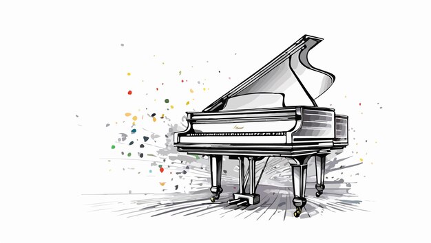 Vector illustration of a grand piano