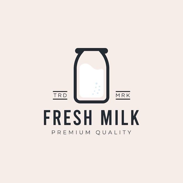 Illustration graphic of fresh milk logo emblem label Simple drink beverage vintage icon design