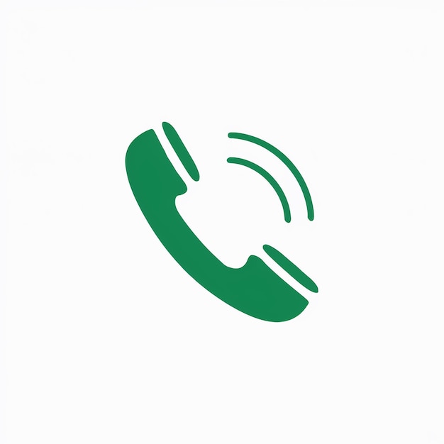 Illustration of a Green Telephone Receiver Icon on a White Background