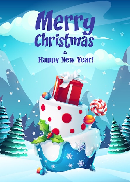 illustration greeting card Merry Christmas