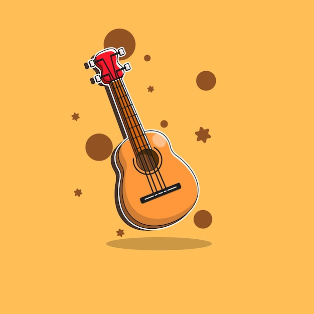 illustration of guitar with cartoon style