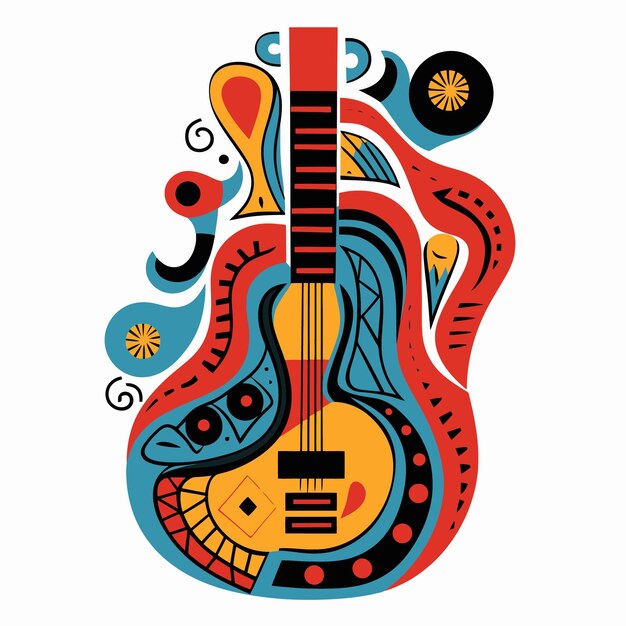 Vector illustration of a guitar