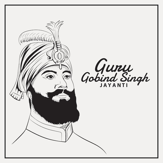 Illustration of Guru Gobind Singh Jayanti birthday