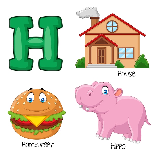 Illustration of H alphabet