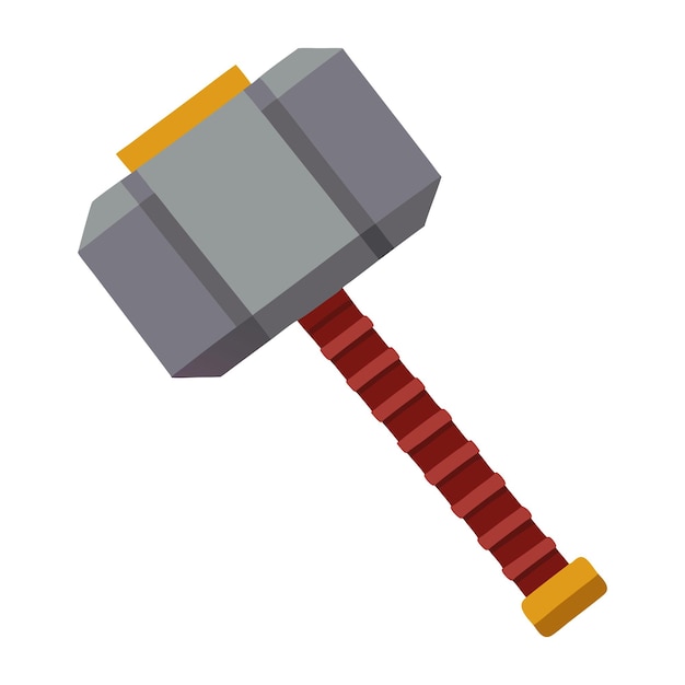 Vector illustration of hammer of thor isolated on white