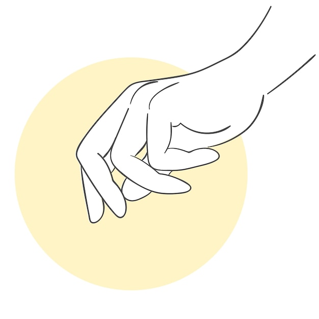 An illustration of the hand gesture for pick up.