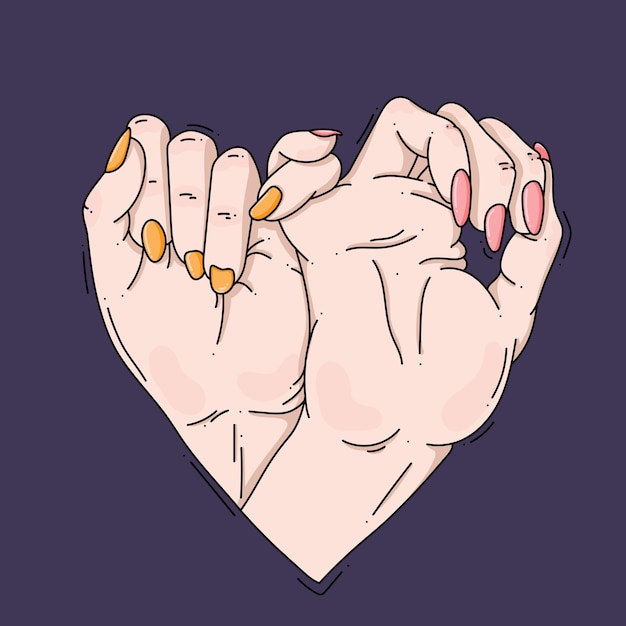 illustration of hands in heart shape