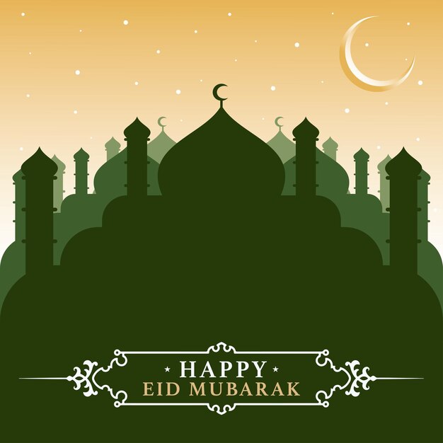 Illustration Happy Eid Mubarak Vector Calligraphy Design Usable for Poster Wallpaper Gifts etc