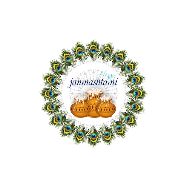 illustration of happy Janmashtami. Lord Krishna