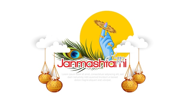 illustration of happy Janmashtami. Lord Krishna