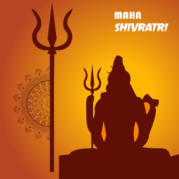 Illustration Of Happy Maha Shivratri Greeting Card Design.