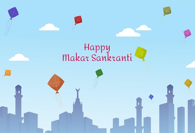 illustration of Happy Makar Sankranti holiday India festival