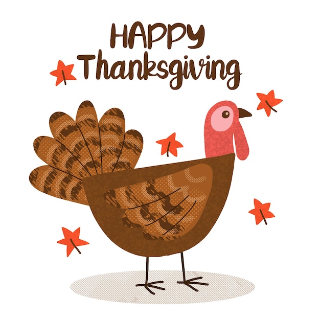 Illustration of a Happy Thanksgiving Celebration Design with Cartoon Turkey