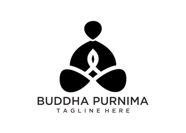 Illustration Happy vesak day or buddha purnima logo design