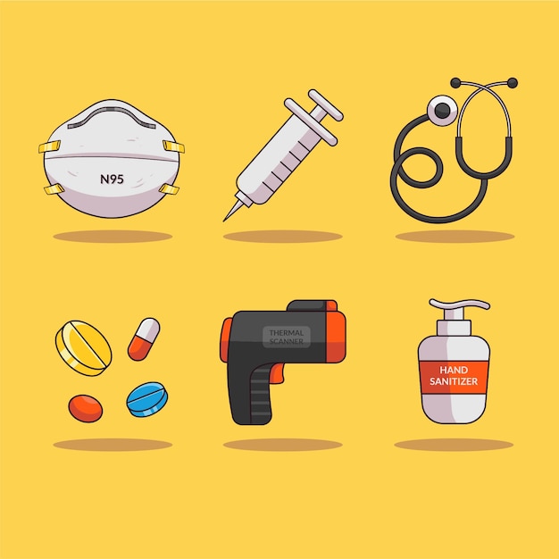 Illustration of Health equipment for fight against corona