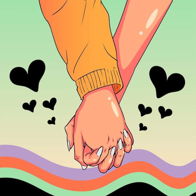 Illustration Holding Hands, An Easy Way to Express Love