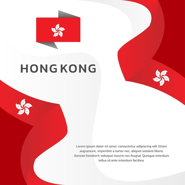 Illustration of Hong Kong flag Template